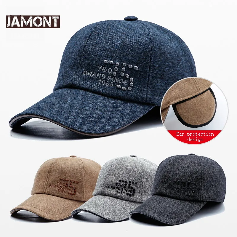 Новинка 2018 мужская снэпбэк кепка JAMONT для улицы зимняя бейсболка теплая модная