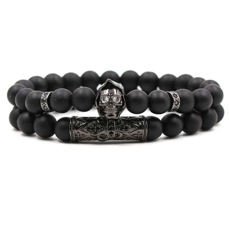 Foreign trade popular explosion bracelet Micro-inlaid zircon bends Micro-inlaid skull mask Set frosted stone elastic bracelet
Foreign trade popular explosion bracelet Micro-inlaid zircon bends Micro-inlaid skull mask Set frosted stone elastic bracelet