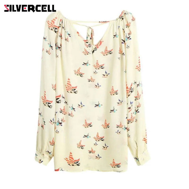 SILVERCELL Lady V Neck Chiffon Blouse Women Long Sleeve Dove Print Casual Blouse Shirt Loose Shirt For Women S-XL
SILVERCELL Lady V Neck Chiffon Blouse Women Long Sleeve Dove Print Casual Blouse Shirt Loose Shirt For Women S-XL