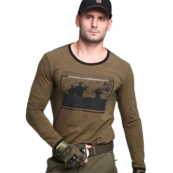 

2019 Autumn Long Sleeve T Shirt Men Men's Print Longline T-shirt Mens Army Longsleeve Tshirt Tops Tee M.BD04