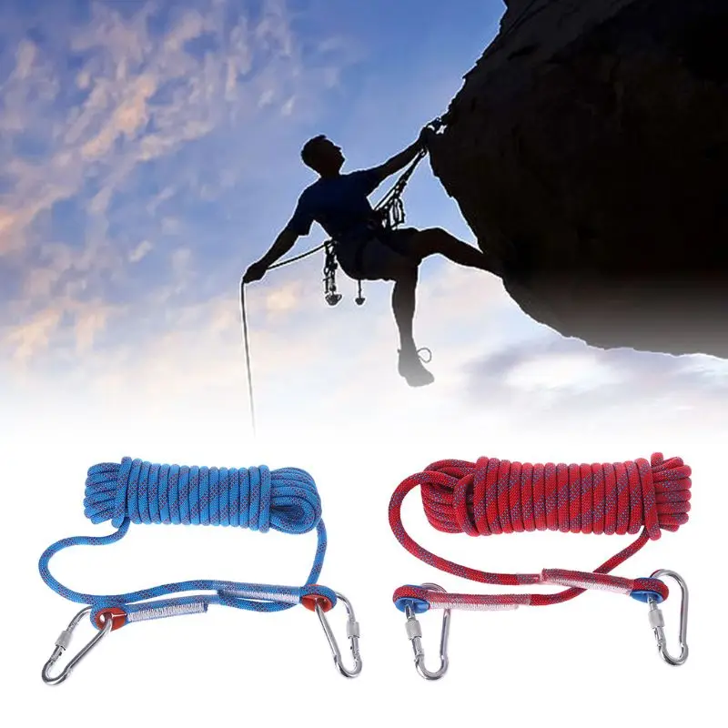 10M Outdoor Rock Climbing Rope High Strength Hiking Survival Rappelling Safety Rope Cord String With 2 Carabiners
10M Outdoor Rock Climbing Rope High Strength Hiking Survival Rappelling Safety Rope Cord String With 2 Carabiners