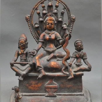 Old Tibet Buddhism Fane joss bronze Goddess Kwan-yin Guanyin 3 God Buddha Statue
Old Tibet Buddhism Fane joss bronze Goddess Kwan-yin Guanyin 3 God Buddha Statue