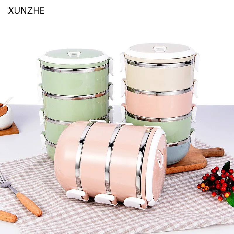 

XUNZHE Stainless Steel Multilayer Insulated Lunchbox Large Capacity Food Preservation Seal Container Portable Student Bento Box