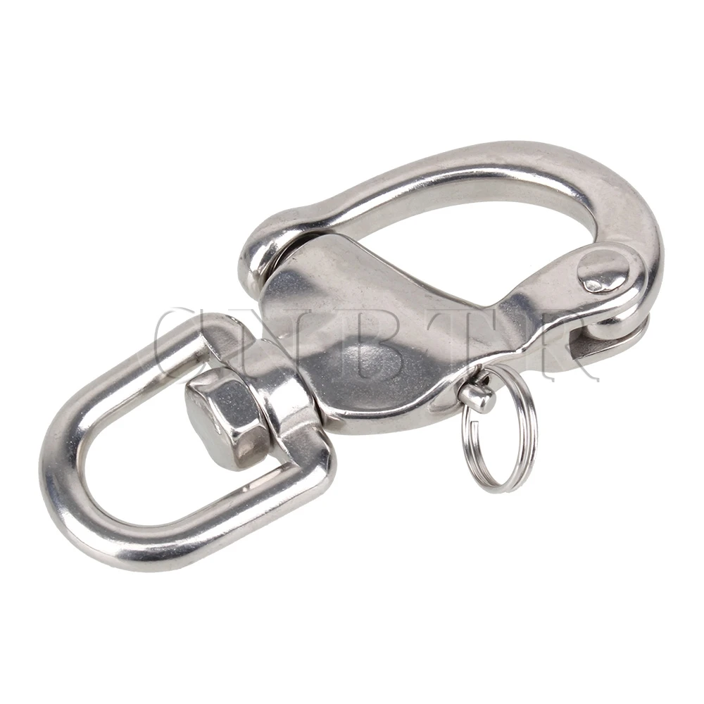 CNBTR 128mm Swivel/Jaw Snap Shackles 304 Stainless Steel Quick Release Bail Rigging
CNBTR 128mm Swivel/Jaw Snap Shackles 304 Stainless Steel Quick Release Bail Rigging