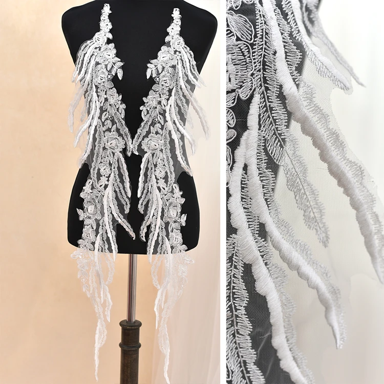 90*17cm 1pair/lot Polyester Embroidered Wings Lace Appliques Patches Off White X072
90*17cm 1pair/lot Polyester Embroidered Wings Lace Appliques Patches Off White X072