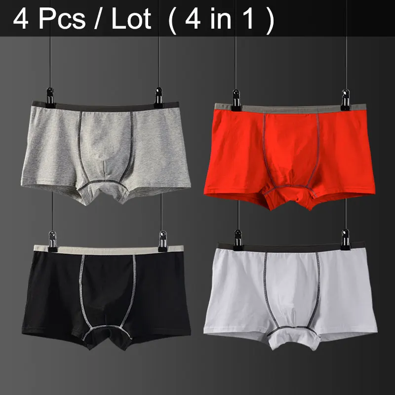 4pcs/lot underwear men Boxer shorts breathable full Cotton Fabric Hit color waist belt sexy underpants men's male cueca homme
4pcs/lot underwear men Boxer shorts breathable full Cotton Fabric Hit color waist belt sexy underpants men's male cueca homme