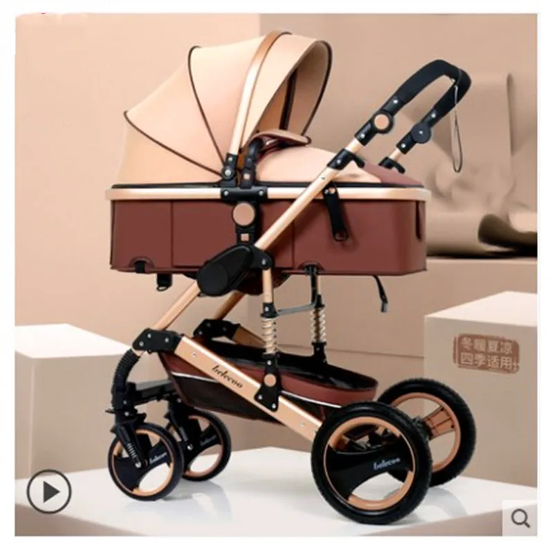 

belecooBeliko Landscape Baby Carriage can sit on a folding two-way four-wheeled shock absorber baby cart