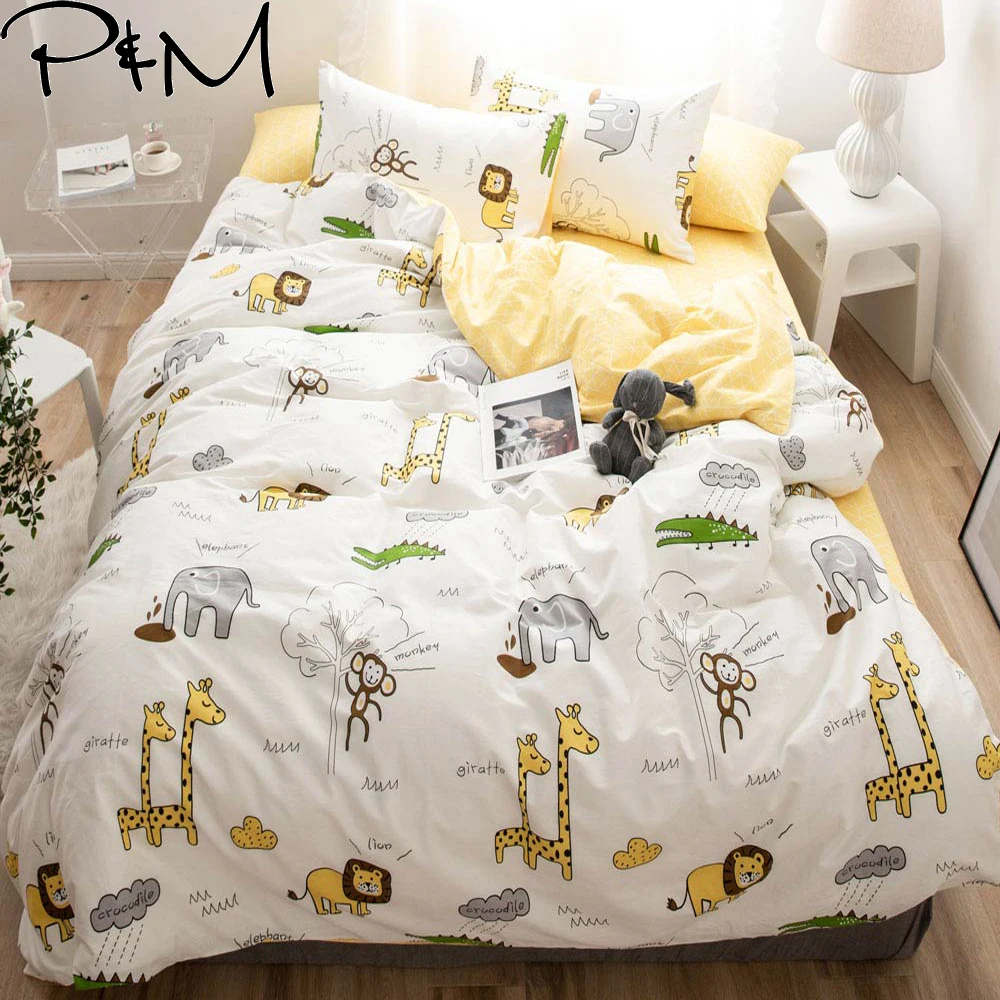 PAPA&MIMA Elephant giraffe monkey Print bedding set cotton fabric Queen King Double Single Size duvet cover sheet pillowcase
PAPA&MIMA Elephant giraffe monkey Print bedding set cotton fabric Queen King Double Single Size duvet cover sheet pillowcase
