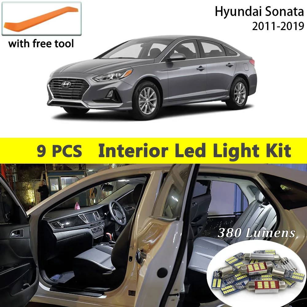 9 Pcs White Canbus led Car interior lights Package Kit for Hyundai Sonata 2011 - 2016 2017 2018 2019 led interior Reading lights
9 Pcs White Canbus led Car interior lights Package Kit for Hyundai Sonata 2011 - 2016 2017 2018 2019 led interior Reading lights