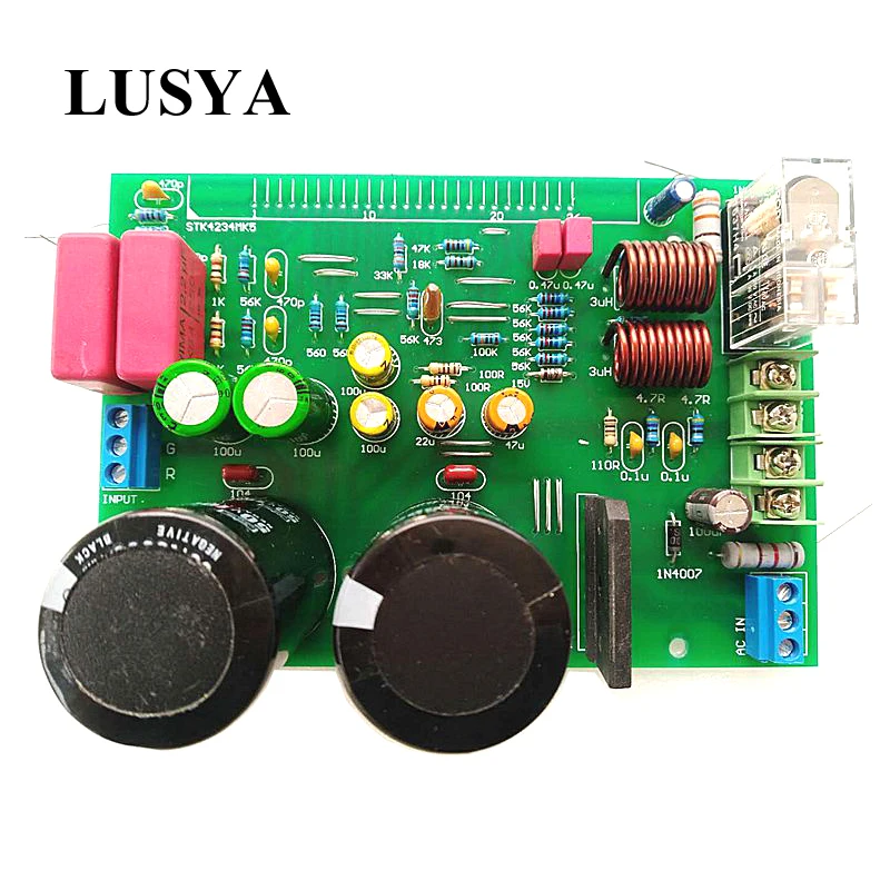 Lusya Hifi STK4234MK5 Digital Amplifier Audio Board 100W with Omron Relay beyond 3886,7294 AC 24-30V finished board T0173
Lusya Hifi STK4234MK5 Digital Amplifier Audio Board 100W with Omron Relay beyond 3886,7294 AC 24-30V finished board T0173