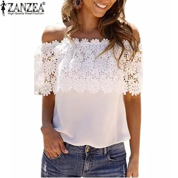 ZANZEA Women 2016 Summer Chiffon Lace Crochet Blouse Shirts Sexy Tops Casual Off Shoulder Short Sleeve Plus Size Female Blusas
ZANZEA Women 2016 Summer Chiffon Lace Crochet Blouse Shirts Sexy Tops Casual Off Shoulder Short Sleeve Plus Size Female Blusas