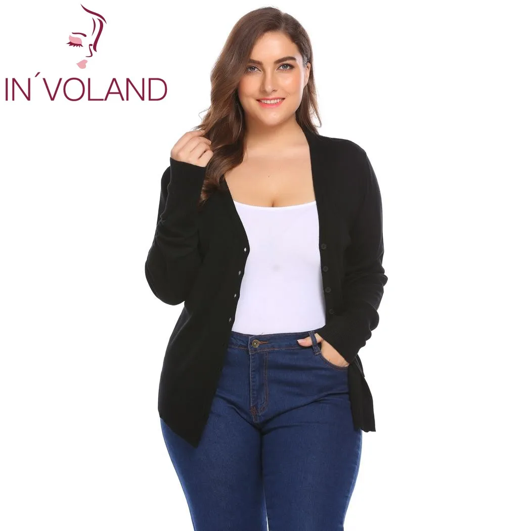 IN'VOLAND Big Size XL-5XL Women Cardigan Tops Autumn V-Neck Long Sleeve Button Down Basic Slim Large Sweater Coat Plus Size
IN'VOLAND Big Size XL-5XL Women Cardigan Tops Autumn V-Neck Long Sleeve Button Down Basic Slim Large Sweater Coat Plus Size