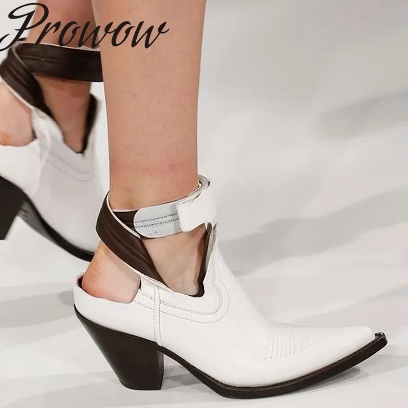 Prowow New Genuine Leather Metallic Leather Punk Boots Sexy Pointed Toe Thick Heel Cowboy Boots Shoes Women
Prowow New Genuine Leather Metallic Leather Punk Boots Sexy Pointed Toe Thick Heel Cowboy Boots Shoes Women