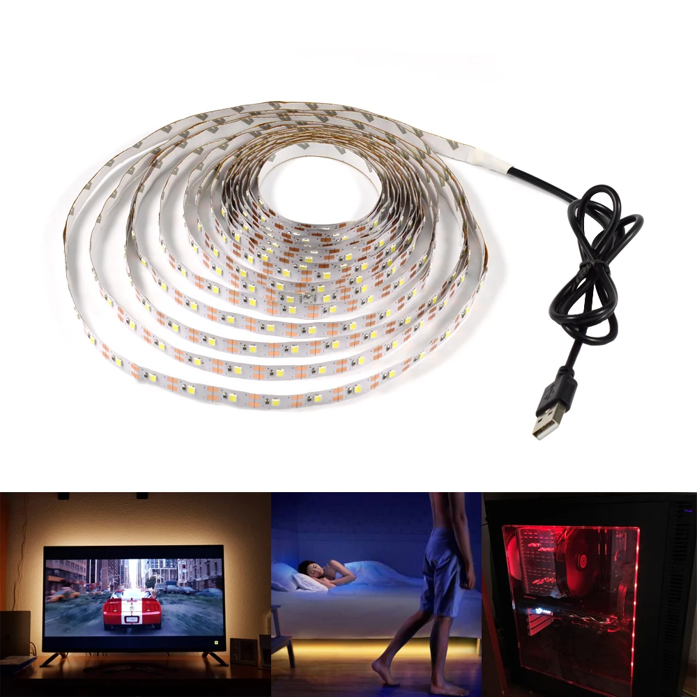 USB Powered 5V RGB LED Strip light Decor lamp 60leds/m 2835 SMD Non-Waterproof Tape Luminaria Bulbing For TV Background Lighting
USB Powered 5V RGB LED Strip light Decor lamp 60leds/m 2835 SMD Non-Waterproof Tape Luminaria Bulbing For TV Background Lighting
