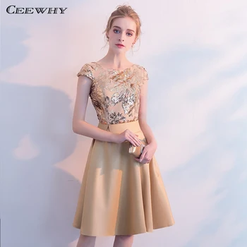 CEEWHY Gold Formal Dress Party Elegant Sequin Cocktail Dresses Short Prom Gown Homecoming Dresses Vestidos de Fiesta de Noche
CEEWHY Gold Formal Dress Party Elegant Sequin Cocktail Dresses Short Prom Gown Homecoming Dresses Vestidos de Fiesta de Noche