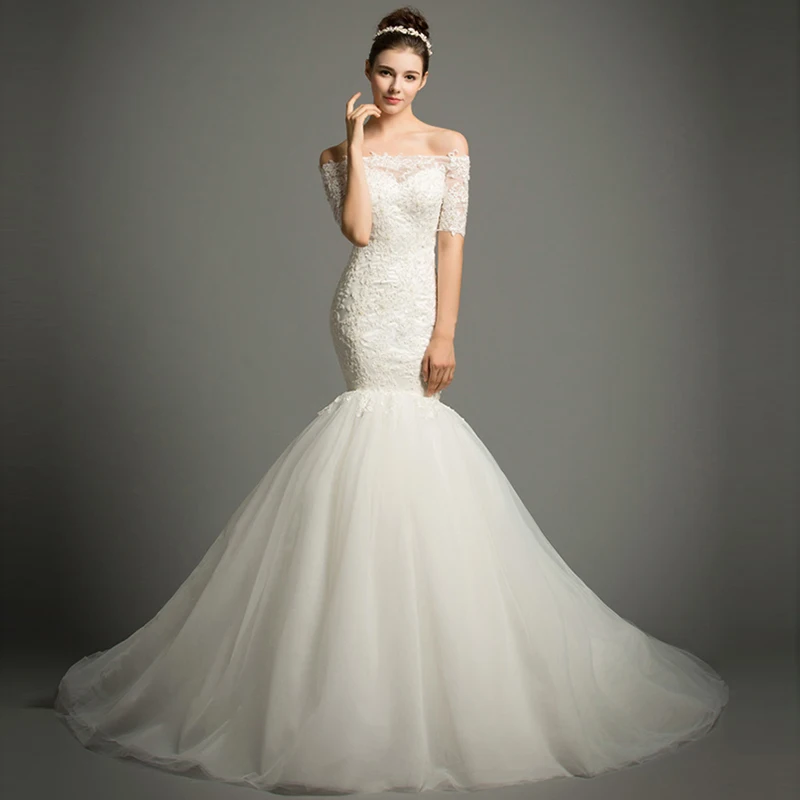 Elegant Off The Shoulder Beading Lace Vestidos De Novia Sequins Backless Mermaid Wedding Dresses With Sleeve Mariee Bridal Gowns
Elegant Off The Shoulder Beading Lace Vestidos De Novia Sequins Backless Mermaid Wedding Dresses With Sleeve Mariee Bridal Gowns