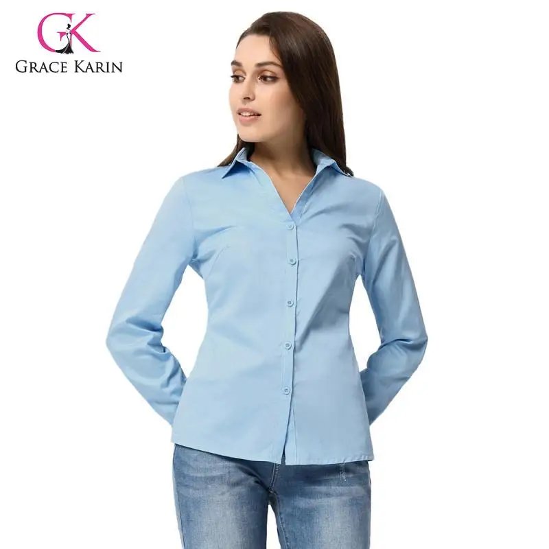 Grace Karin Women's Solid Color Office Work casual Long Sleeve Button Placket Cotton Shirt Tops blouse
Grace Karin Women's Solid Color Office Work casual Long Sleeve Button Placket Cotton Shirt Tops blouse
