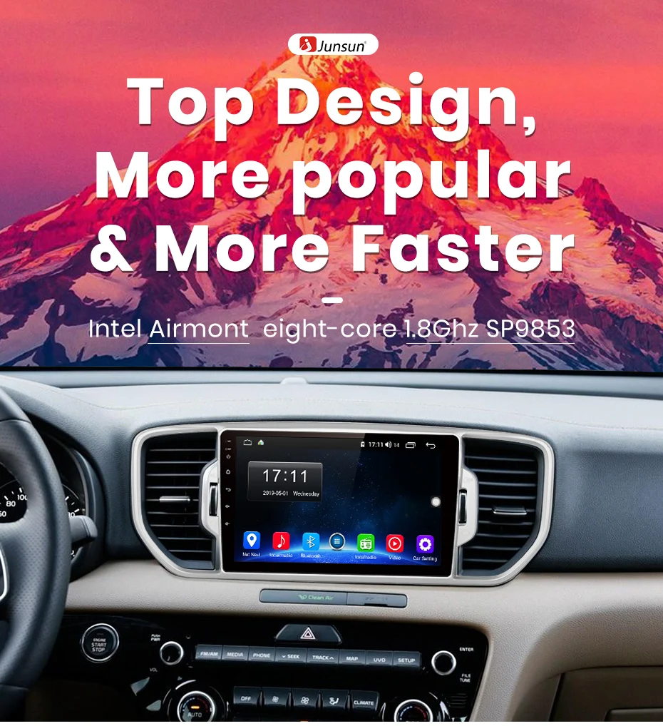 Cheap Junsun V1 pro 4G+64G CarPlay Android 9.0 DSP For KIA Sportage 4 2016 2017 2018 Car Radio Multimedia Video Player GPS 2 din dvd 2