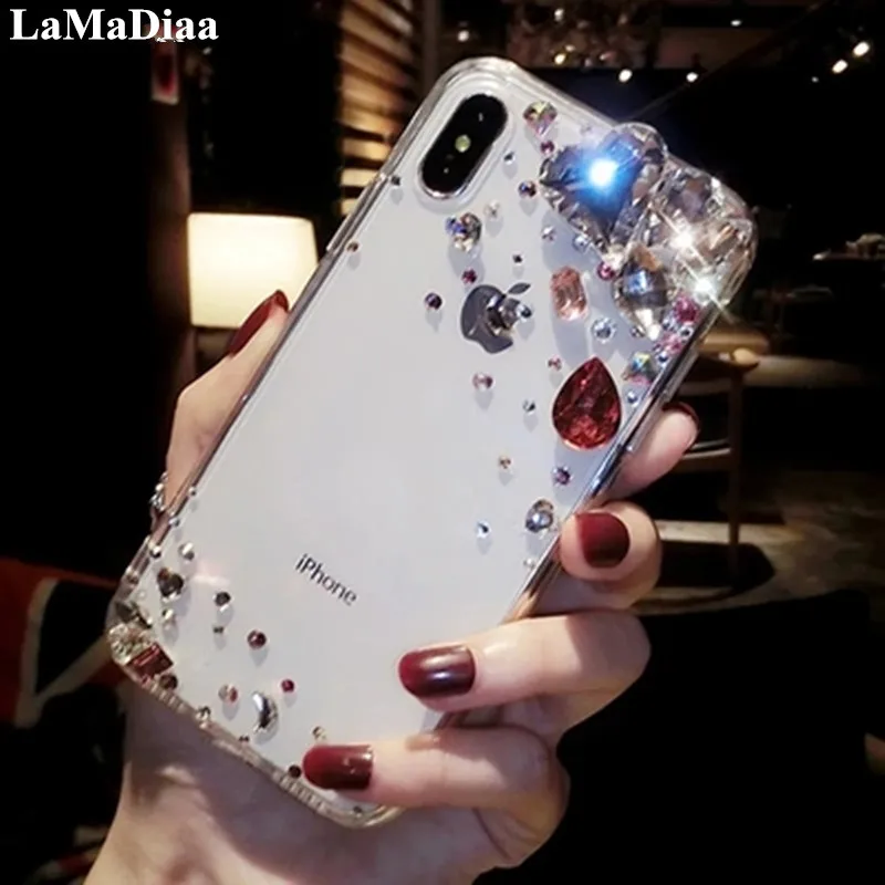 Чехол LaMaDiaa для телефона Samsung Galaxy S6 S7 S8 S9 S10 S20 S21 Plus Note 5 8 9 10 20 чехол со стразами
