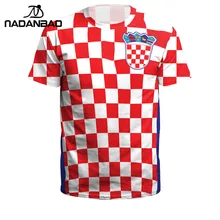 NADANBAO Summer Men/Women Croatia Football Jerseys Sport Tee Tops 3D Printing Futebol Soccer Jersey