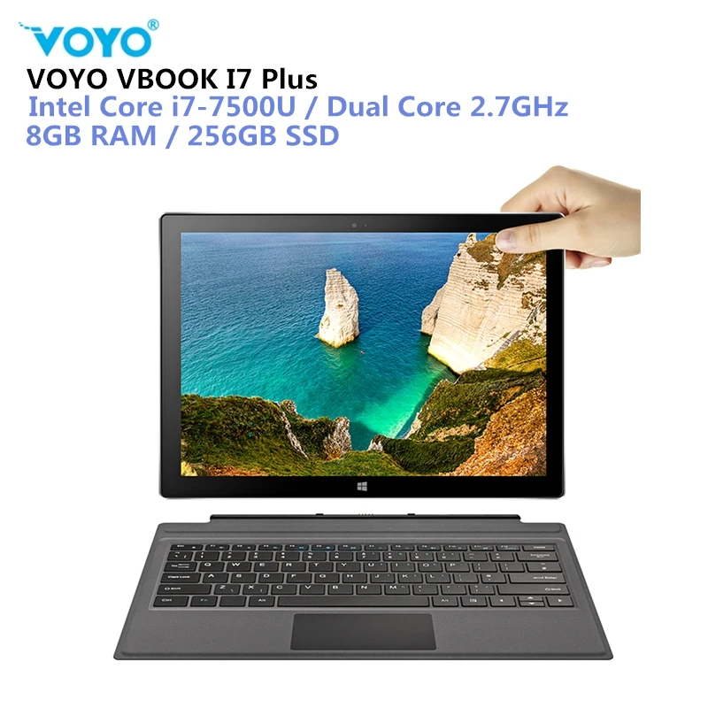 

VOYO VBOOK I7 Plus 2 In 1 Tablet PC 8GB+256GB 12.6'' Windows 10 Intel Core I7-7500U 2.7GHz Dual WiFi 5MP Tablets PC Type-C HDMI