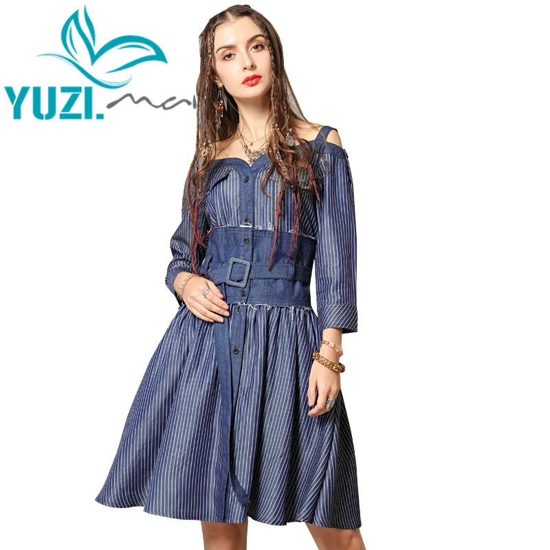 Летнее платье 2019 Yuzi.may Бохо новые джинсовые женские платья с воротником-лодочкой с открытыми плечами однобортные платья со съемным поясом A82156
Летнее платье 2019 Yuzi.may Бохо новые джинсовые женские платья с воротником-лодочкой с открытыми плечами однобортные платья со съемным поясом A82156