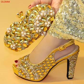 OLOMM Golod color Shoes and Bag To Matching African Shoes and Bag Set For Party Nigerian Women Fashion Shoes and Bags! JN1-2
OLOMM Golod color Shoes and Bag To Matching African Shoes and Bag Set For Party Nigerian Women Fashion Shoes and Bags! JN1-2