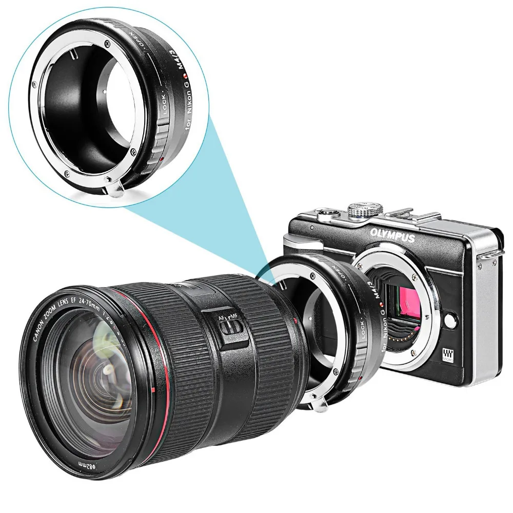 Neewer Lens Mount Adapter for Nikon G Lens to Micro M4/3 Mount Adapter for Olympus PEN E-PL1 for Panasonic Lumix DMC-G1 GH1 GH2
Neewer Lens Mount Adapter for Nikon G Lens to Micro M4/3 Mount Adapter for Olympus PEN E-PL1 for Panasonic Lumix DMC-G1 GH1 GH2