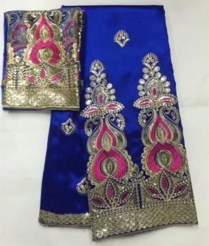 African George Lace Fabrics High Quality Nigerian Lace Fabric With the blouse For Wedding sequin Lace Fabric blue b6-2
African George Lace Fabrics High Quality Nigerian Lace Fabric With the blouse For Wedding sequin Lace Fabric blue b6-2