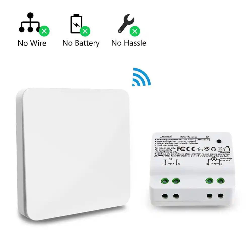 Smart Home Wireless Lights Switch Kit No Battery No Wiring