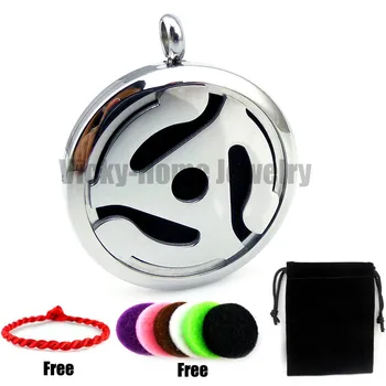 Round Silver 45 RPM Adapter Design Pendant (30mm) Aromatherapy / Essential Oils Stainless Steel Perfume Diffuser Locket Necklace 
Round Silver 45 RPM Adapter Design Pendant (30mm) Aromatherapy / Essential Oils Stainless Steel Perfume Diffuser Locket Necklace