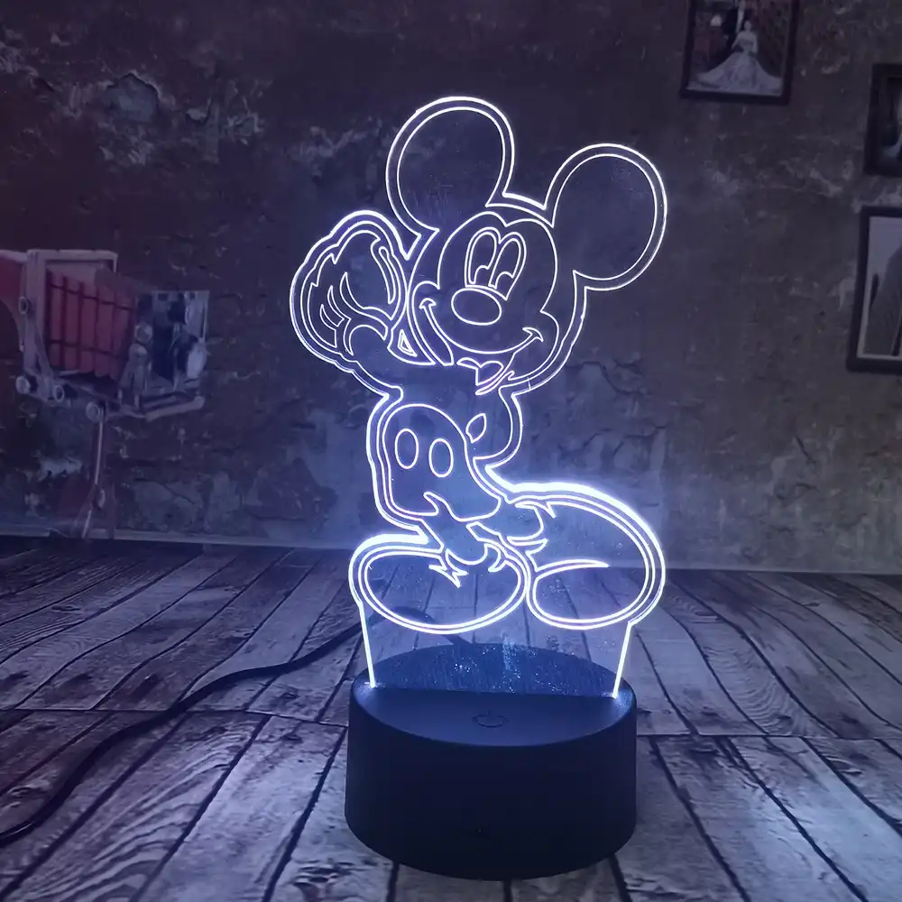 Dropship 3d Mickey Mouse Led Night Light Touch Table Desk Lamp For