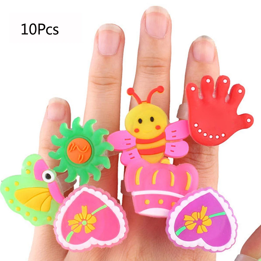 Cartoon 10pcs LED Rings for Kid Flashing Light Up Glowing Finger Rings Electronic Christmas Halloween Fun Toys For Children Gift
Cartoon 10pcs LED Rings for Kid Flashing Light Up Glowing Finger Rings Electronic Christmas Halloween Fun Toys For Children Gift