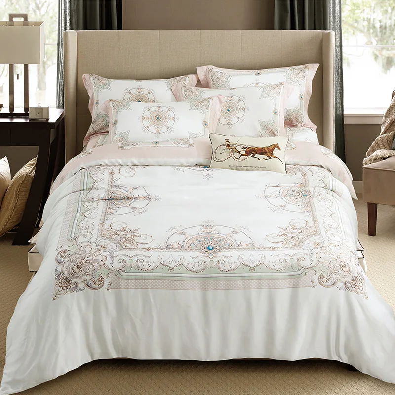 New Tencel Printed Classic Palace Bedding set Silky Soft Duvet Cover set Bed Sheet Pillowcases Queen King Size 4pcs bed linen
New Tencel Printed Classic Palace Bedding set Silky Soft Duvet Cover set Bed Sheet Pillowcases Queen King Size 4pcs bed linen