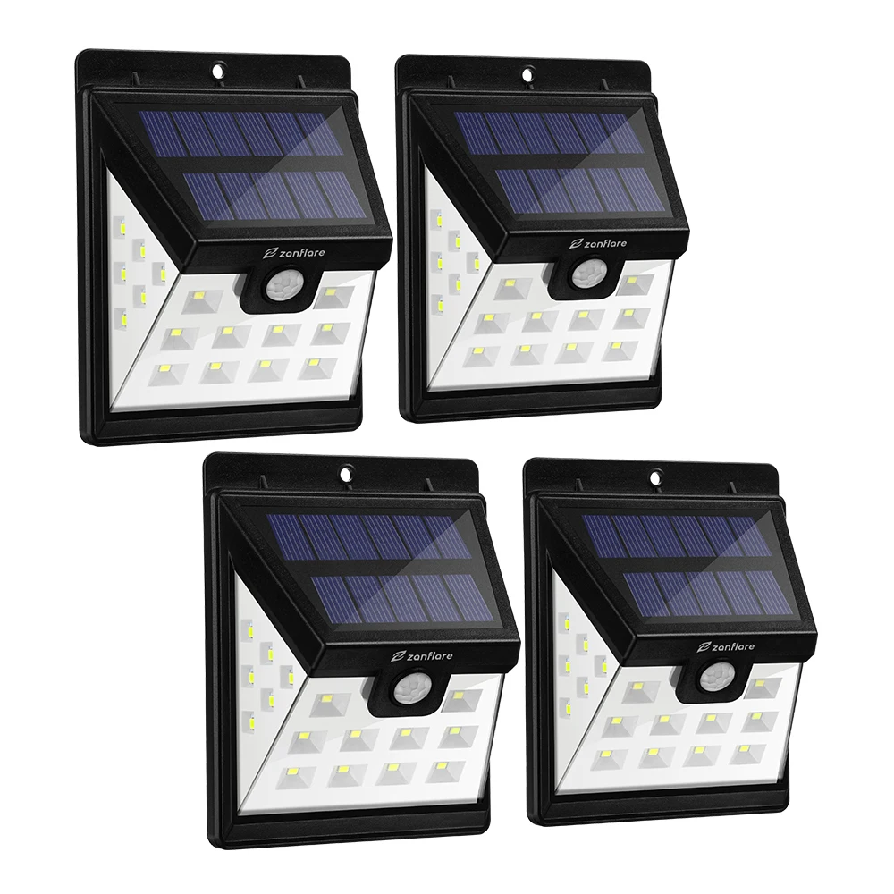 

Zanflare HJ001 22 LED Solar Floodlight 4 pack LED Wall Lamps Indoor Outdoor Lighting