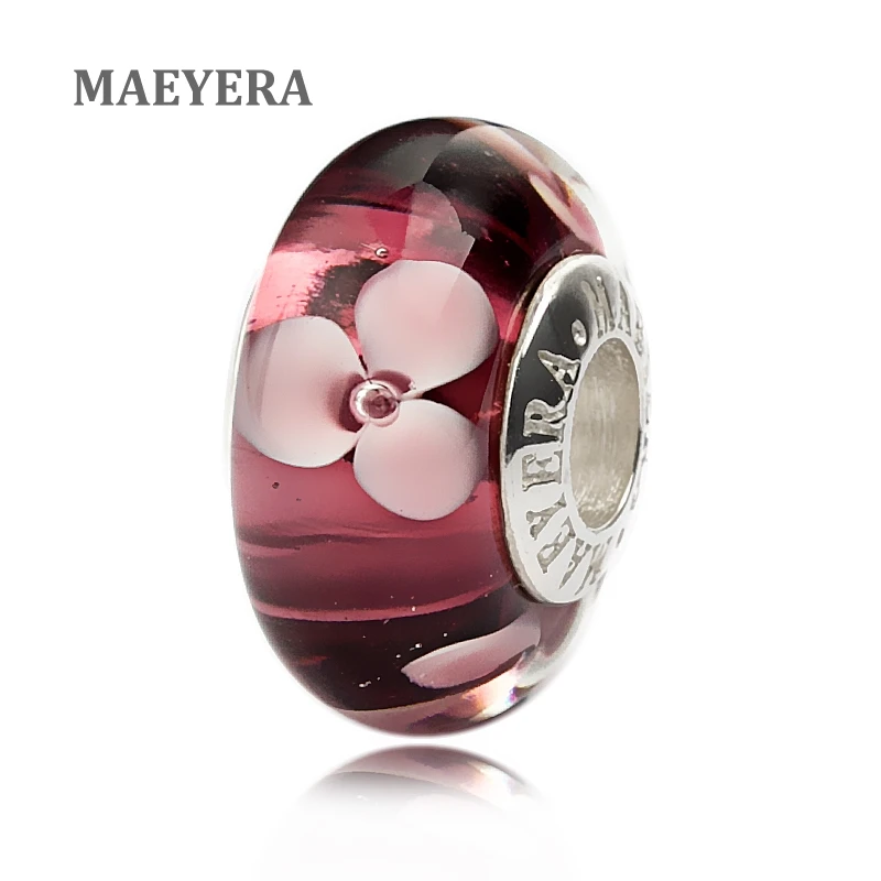 MAEYERA Authentic 925 Sterling Silver Purple Little Flower Murano Glass Beads For European Charm Bracelet 920231
MAEYERA Authentic 925 Sterling Silver Purple Little Flower Murano Glass Beads For European Charm Bracelet 920231