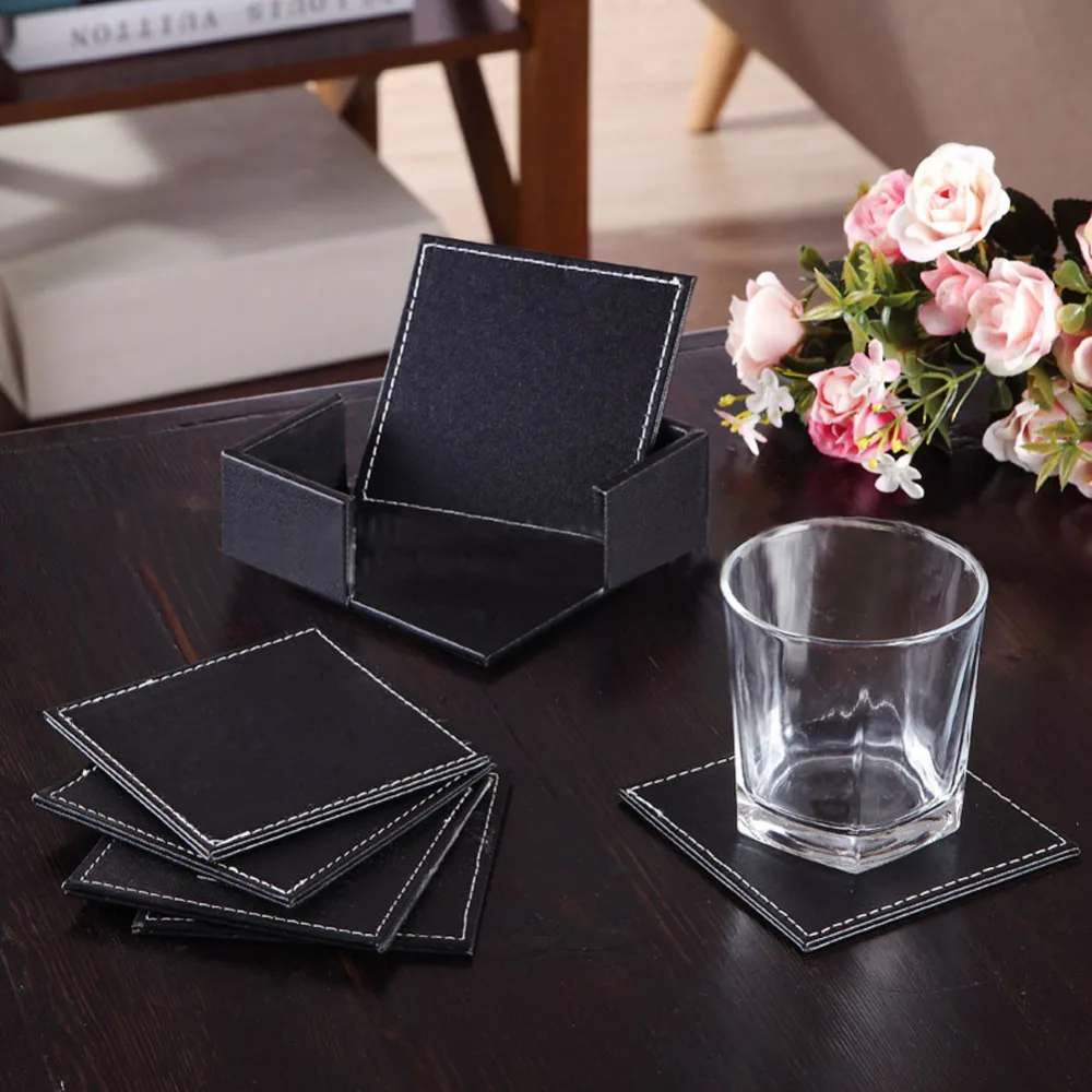 6pcs/set Cup Coaster Double-deck Black Leather Cup Mat Table Cup Holder Coffee Drink Coasters Placemat Kitchen Accessories
6pcs/set Cup Coaster Double-deck Black Leather Cup Mat Table Cup Holder Coffee Drink Coasters Placemat Kitchen Accessories