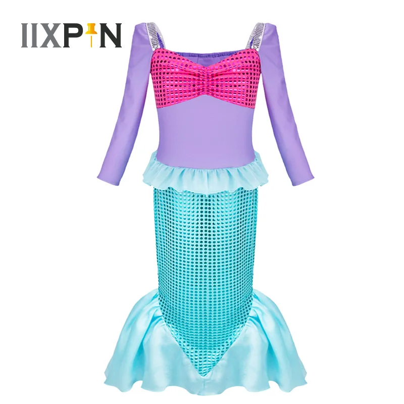 Girls Mermaid Dress 2024 New Shiny Long Sleeve Dress Party Holiday Mermaid Cosplay Costume Girls Birthday photo Mermaid Costume
Girls Mermaid Dress 2024 New Shiny Long Sleeve Dress Party Holiday Mermaid Cosplay Costume Girls Birthday photo Mermaid Costume