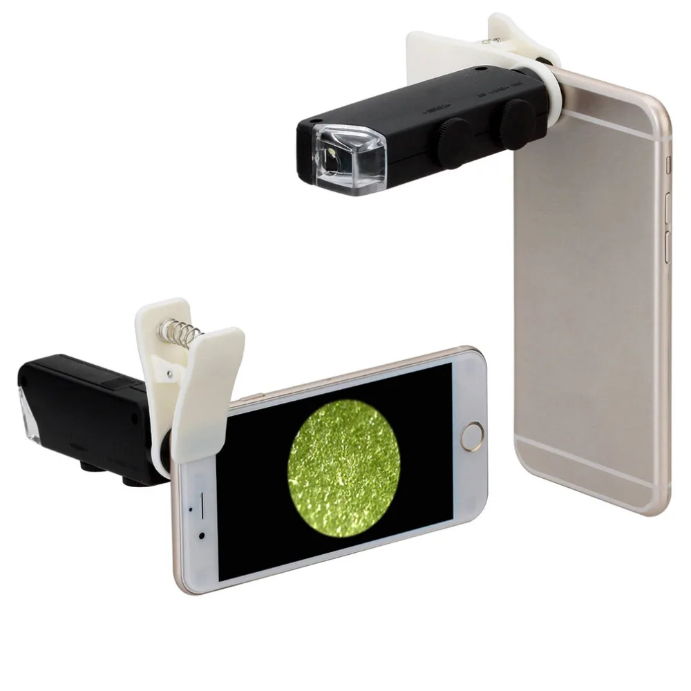 

60X to 100X Zoom LED Microscope Magnifier Micro Mobile Phone Lens Camera with Universal Clip For iPhone Samsung HTC Huawei