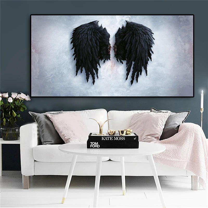 Modern Angel Wings Black Feather Canvas Painting Scandinavian Posters and Prints Nordic Style Wall Art Picture for Living Room
Modern Angel Wings Black Feather Canvas Painting Scandinavian Posters and Prints Nordic Style Wall Art Picture for Living Room