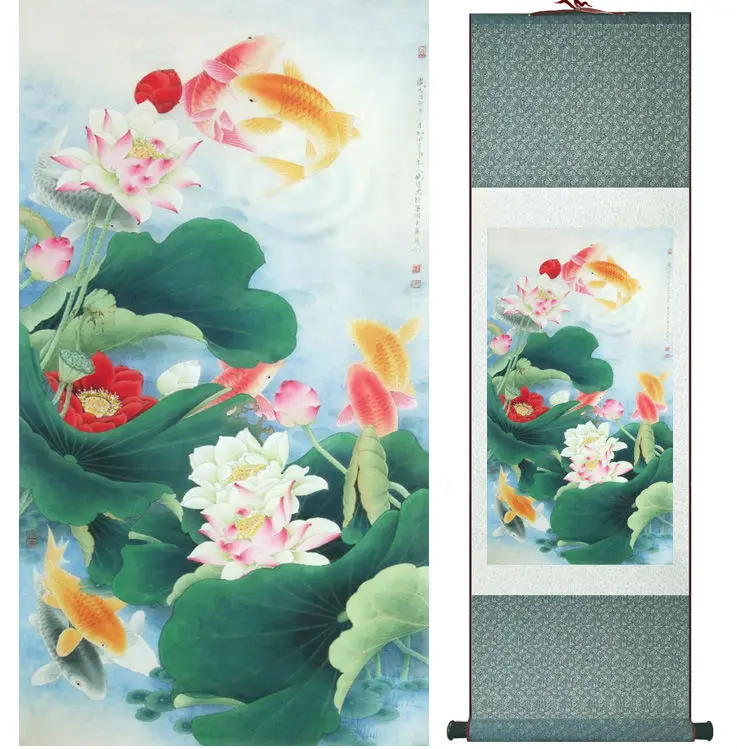 Fish and lotus flowers painting Chinese traditional art painting home decoration paintings No.32209
Fish and lotus flowers painting Chinese traditional art painting home decoration paintings No.32209