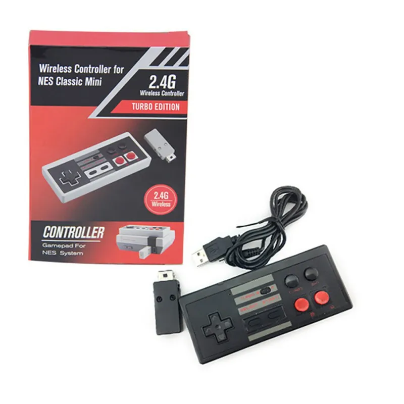 Mini NES 2.4G wireless controller NES Classic Super host 2.4G mini game handle Supportting NES/SNES/Wii with Bluetooth adapter 
Mini NES 2.4G wireless controller NES Classic Super host 2.4G mini game handle Supportting NES/SNES/Wii with Bluetooth adapter
