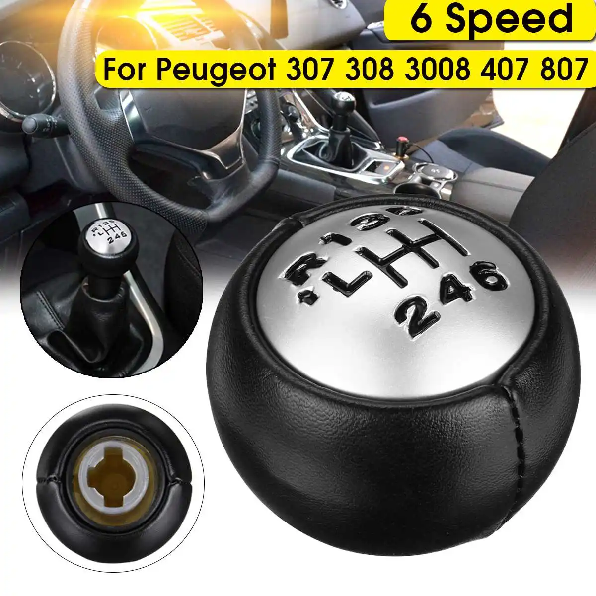 6 Speed Car Leather Gear Shift Knob Manual Lever Shifter For Peugeot 307 308 3008 407 5008 807 For Citroen C3 C4 C8 Picasso
6 Speed Car Leather Gear Shift Knob Manual Lever Shifter For Peugeot 307 308 3008 407 5008 807 For Citroen C3 C4 C8 Picasso
