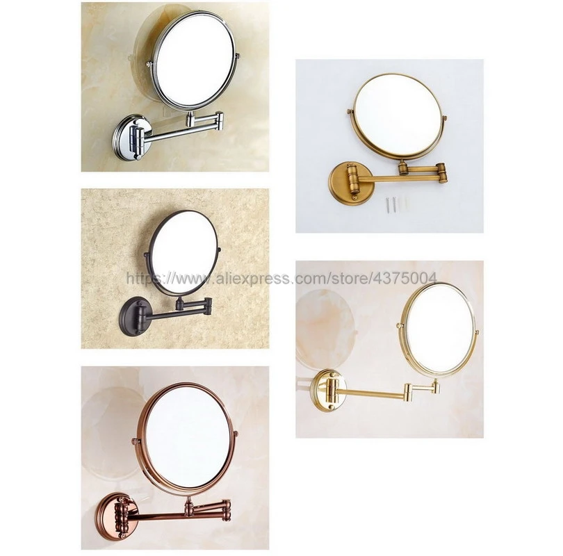 8-Inch Brass Bath Mirror 3X Magnification Wall Mounted Adjustable Makeup Mirror Dual Arm Extend 2-Face Bathroom Mirror Nba626-30
8-Inch Brass Bath Mirror 3X Magnification Wall Mounted Adjustable Makeup Mirror Dual Arm Extend 2-Face Bathroom Mirror Nba626-30