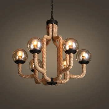American LED chandelier living room lighting home rope fixtures Retro bedroom hanging lights dining room deco suspended lamps
American LED chandelier living room lighting home rope fixtures Retro bedroom hanging lights dining room deco suspended lamps