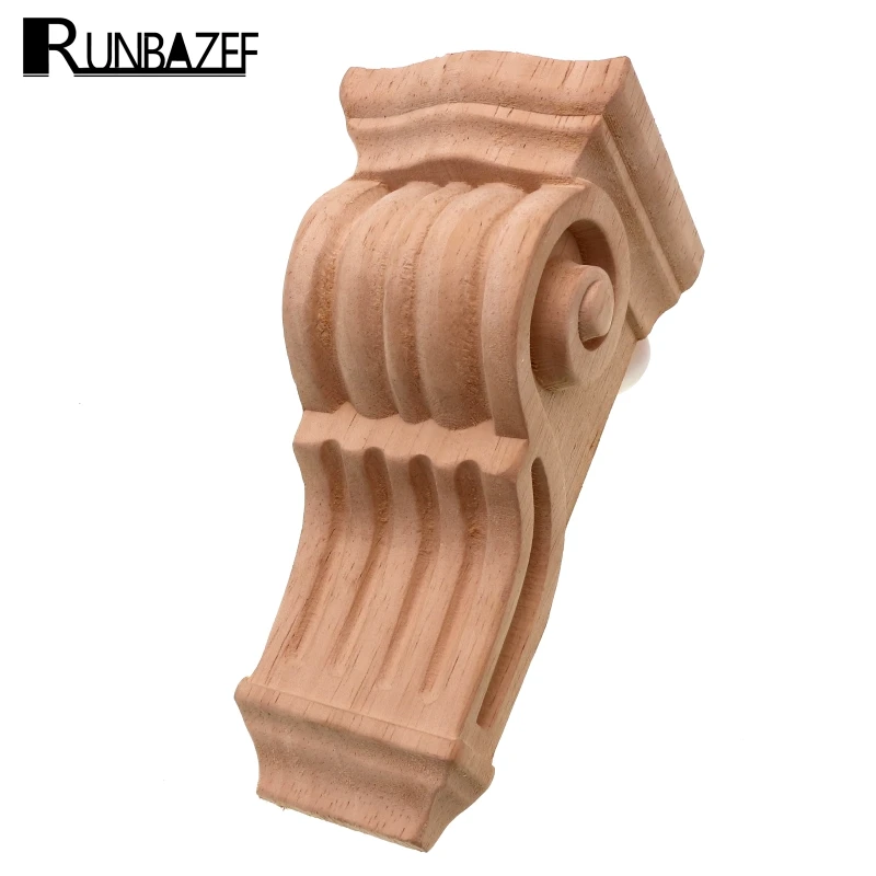 

RUNBAZEF Wood Decoration Girder Toro Horse Floral Carved Decal Woodcarving Corner Applique Furniture Wooden Cabinet Wall Door