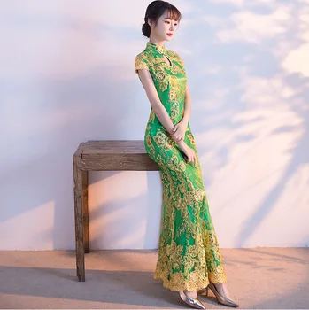 Green Cheongsam Women Traditional Dress Sexy Wedding Qipao Embroidery Chinese Oriental Dresses Vestidos Formales Long Qi Pao
Green Cheongsam Women Traditional Dress Sexy Wedding Qipao Embroidery Chinese Oriental Dresses Vestidos Formales Long Qi Pao