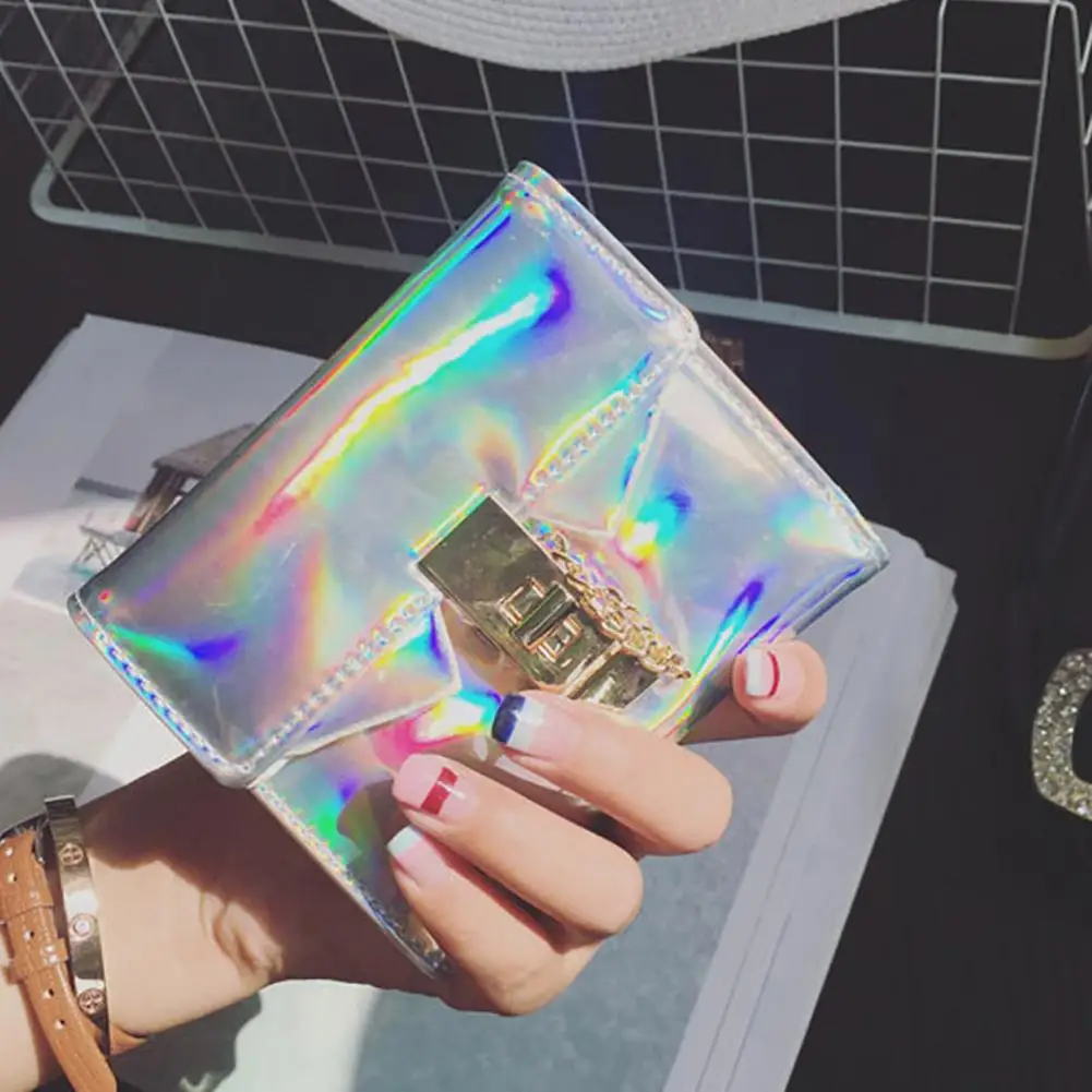 Fashion Practical Holographic Women Locker Buckle Purse Card Holder Small Short Wallet Bag
Fashion Practical Holographic Women Locker Buckle Purse Card Holder Small Short Wallet Bag