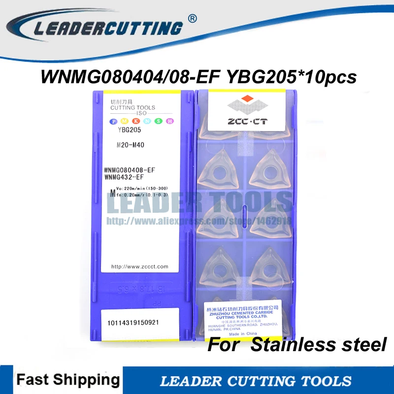 WNMG080408 WNMG080404-EF YBG205*10pcs ZCCCT Turning Inserts,Cutting blade for Holder MWLNR/WWLNR,Turning tip for Stainless Steel
WNMG080408 WNMG080404-EF YBG205*10pcs ZCCCT Turning Inserts,Cutting blade for Holder MWLNR/WWLNR,Turning tip for Stainless Steel