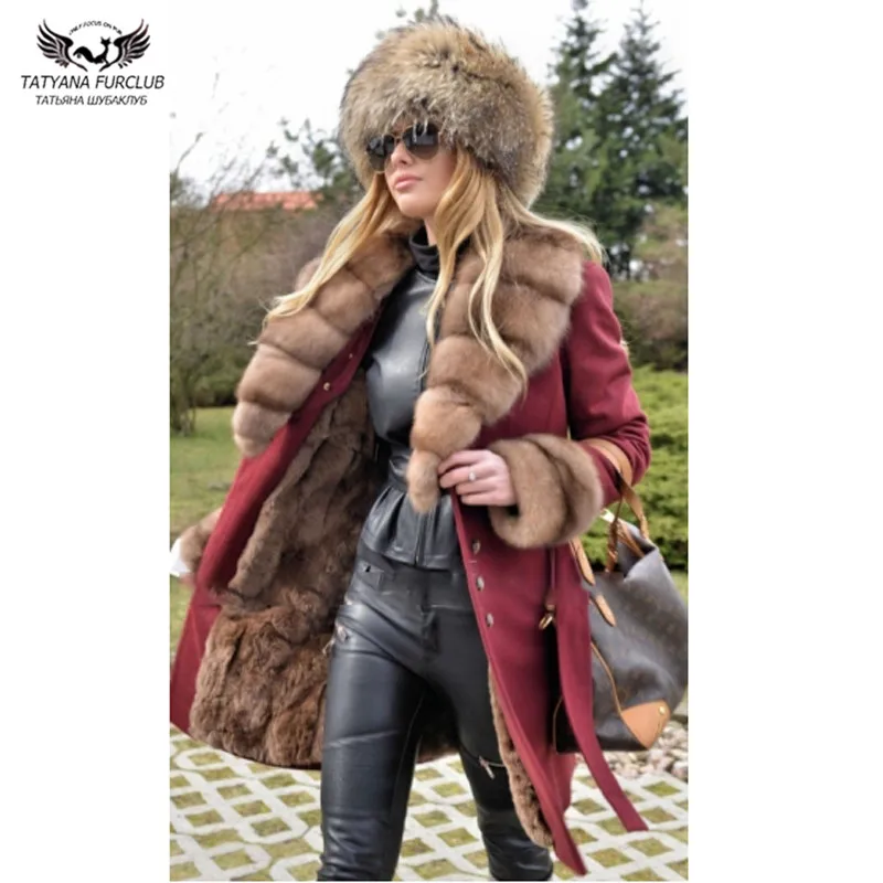 Tatyana Furclub Fashion Red Woolen Coat For Women Winter Parkas With Natural Fox Fur Collar Jacket Rabbit Fur Inside Parkas Long
Tatyana Furclub Fashion Red Woolen Coat For Women Winter Parkas With Natural Fox Fur Collar Jacket Rabbit Fur Inside Parkas Long